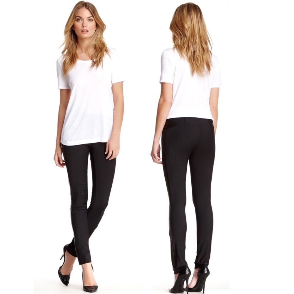 Chaiken Kira Pants Black Faux Leather Panels Size Medium‎